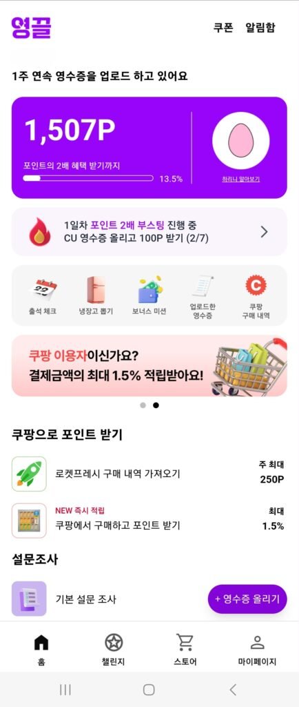 영수증 앱테그 영끌