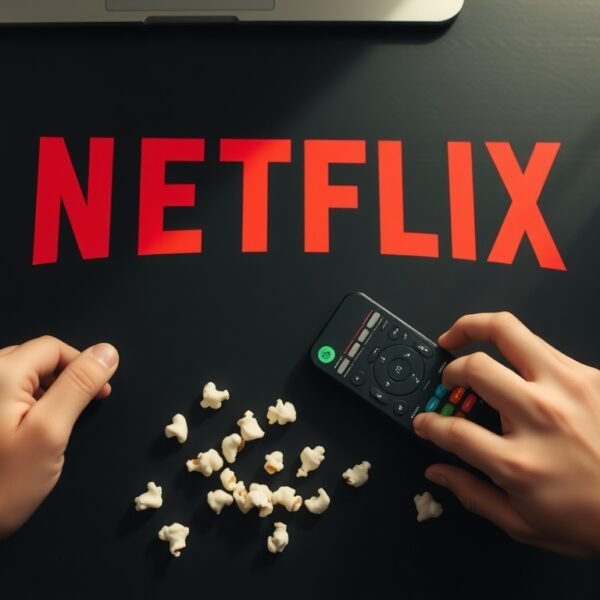넷플렉스요금 - flat lay of remote control and popcorn on dark background with Netflix logo concept, streaming service subscription plan comparison