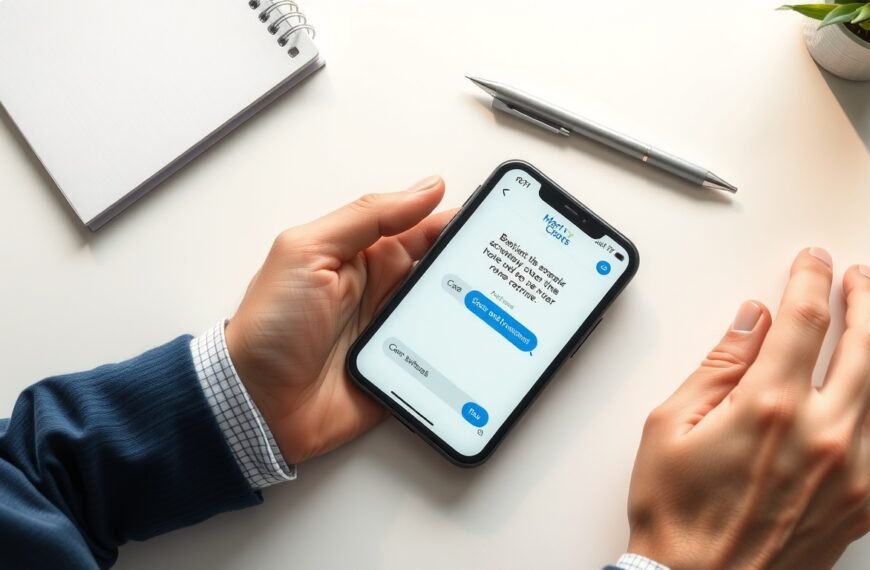 구글챗GPT 스마트스토어 상품 설명 작성 - flat lay of smartphone showing ChatGPT interface next to notebook and pen on white desk, smart store product description concept