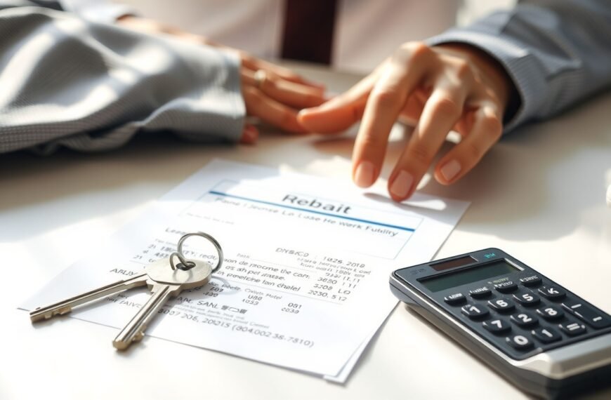 전세 대출 - flat lay of house key, loan documents, and calculator on white desk, Korea jeonse loan concept