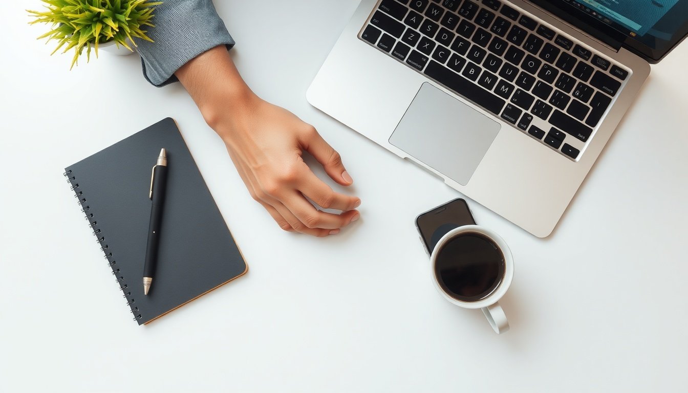 부업 추천 - flat lay of laptop, notebook, smartphone and coffee cup on white desk, side income and part-time job concept for Korean workers 2026