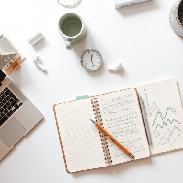 부동산 투자 - flat lay of house model, calculator, and investment documents on white desk, real estate investment concept