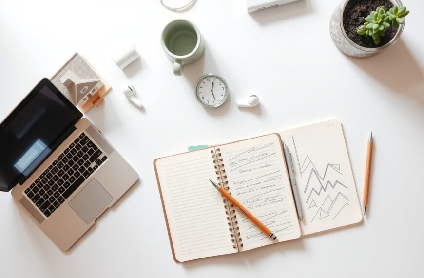 부동산 투자 - flat lay of house model, calculator, and investment documents on white desk, real estate investment concept