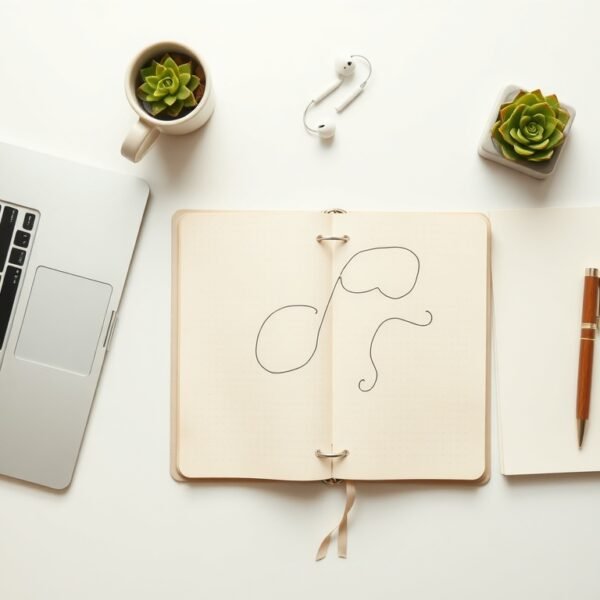 소상공인 지원금 - flat lay of Korean small business support documents and laptop on white desk, government funding concept