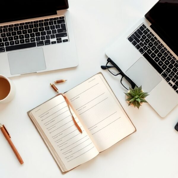 사업자 등록 - flat lay of business registration documents, laptop and pen on white desk, Korean business startup concept