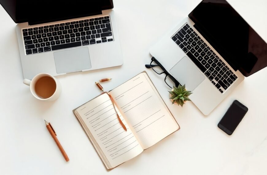 사업자 등록 - flat lay of business registration documents, laptop and pen on white desk, Korean business startup concept