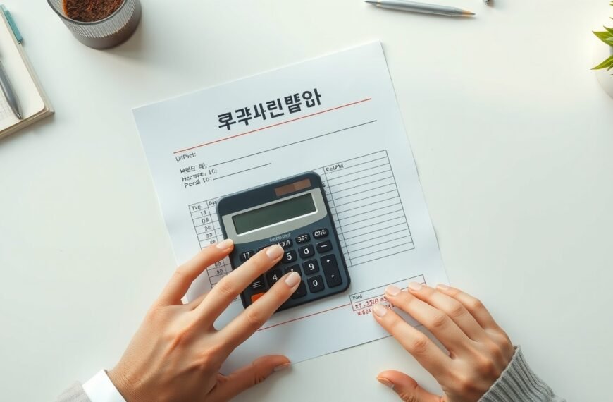 국민연금 - flat lay of pension savings document and calculator on white desk, national pension Korea concept