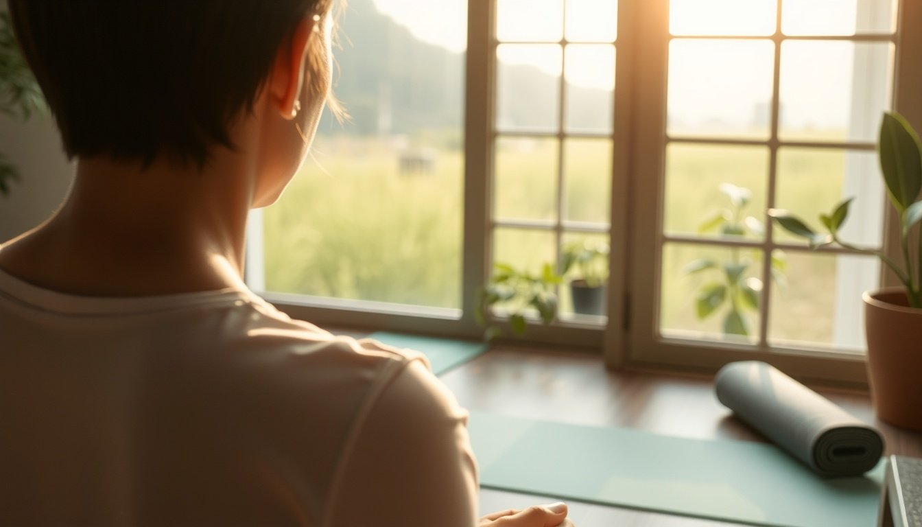 건강보험료 - Korean person upper body shot with face visible, checking health insurance refund on smartphone, natural hands, bright indoor setting