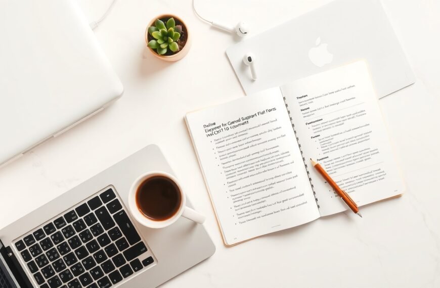 4대보험 - flat lay of Korean government support documents and insurance application forms on white desk, 4대보험 policy concept, overhead view