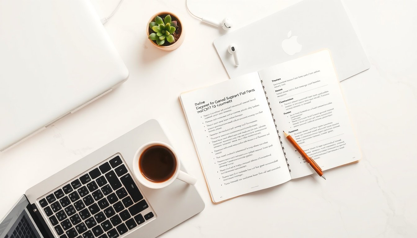 4대보험 - flat lay of Korean government support documents and insurance application forms on white desk, 4대보험 policy concept, overhead view