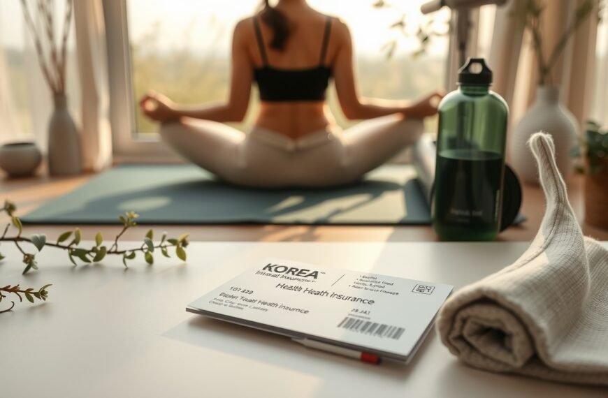 건강보험료 - flat lay of Korean health insurance card and cash on white desk, health insurance fee refund concept