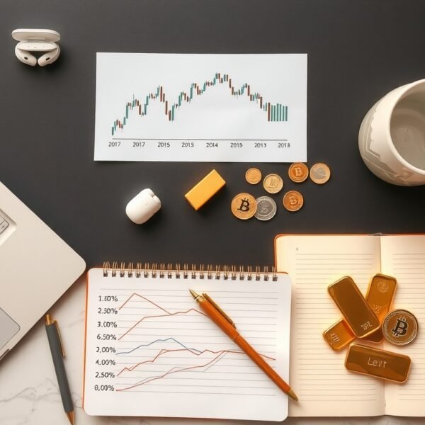 금 투자 - flat lay of gold bars and coins on dark background with investment chart, gold investment concept 2026