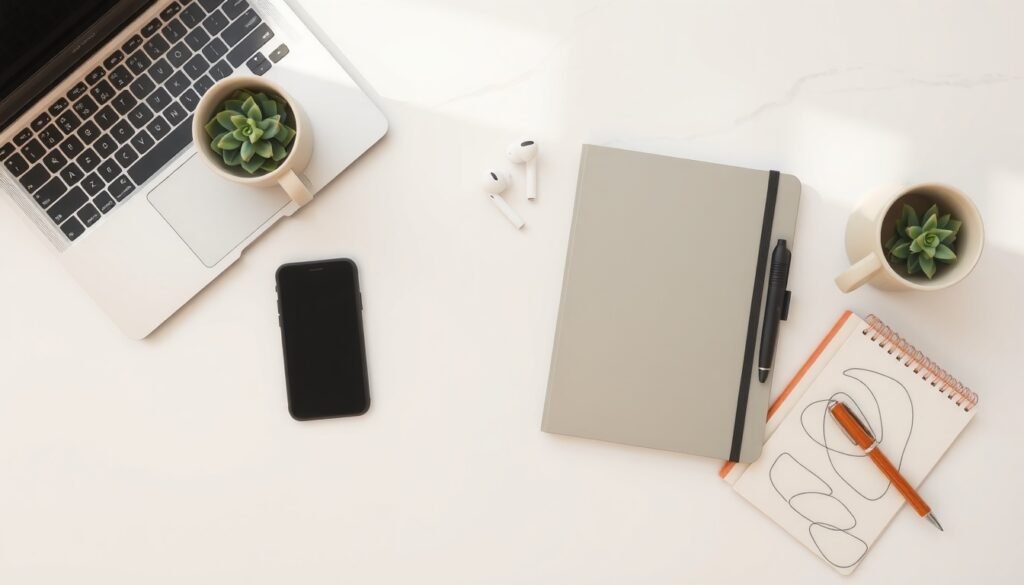 GPT-4o - flat lay of smartphone and laptop displaying GPT-4o interface on white desk, AI technology concept