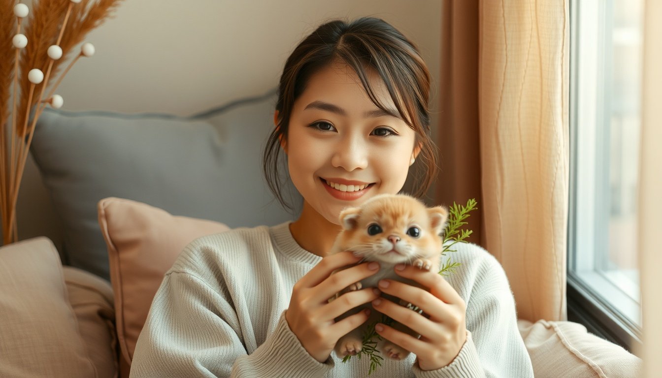청년 지원금 - Korean young adult full body shot with face visible, smiling while holding smartphone showing support application approval screen, natural hands, bright indoor background