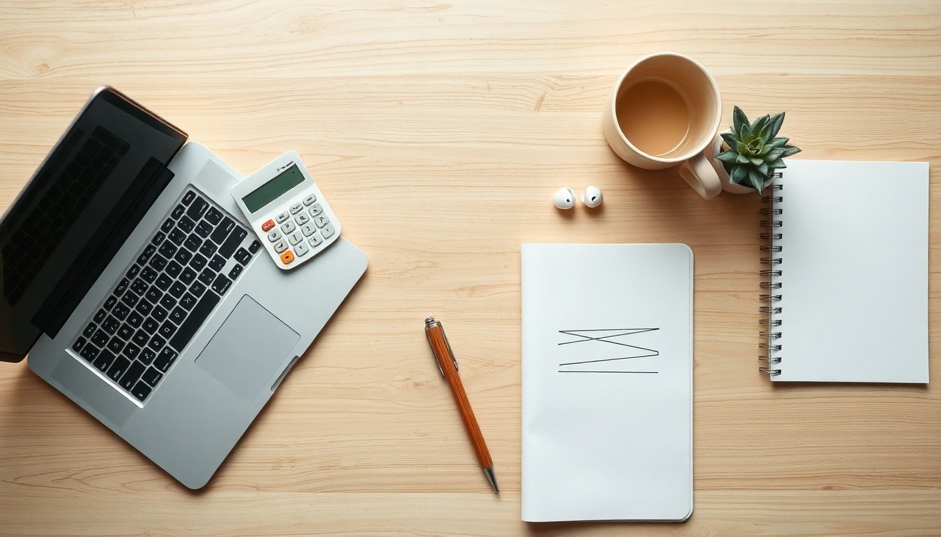 소상공인 지원금 지원금 - flat lay of Korean small business support documents, calculator, and pen on wooden desk, government small business support fund 2026 concept