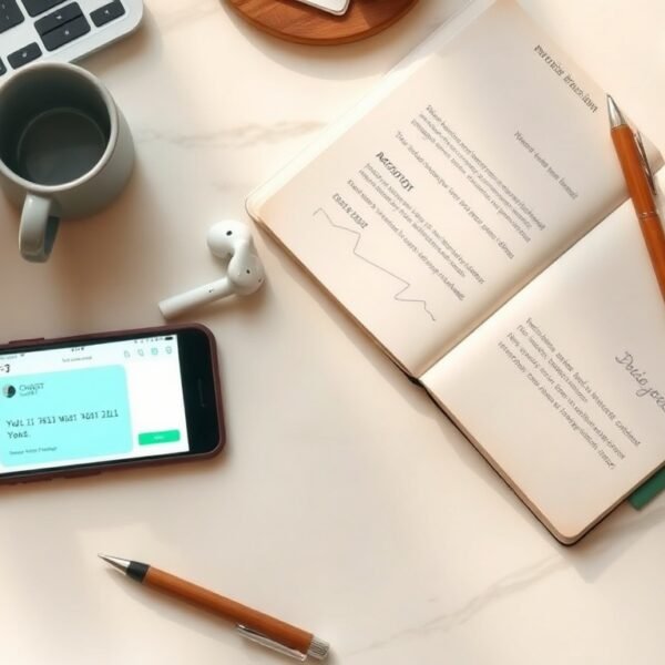 chatgpt 환불 - flat lay of smartphone showing ChatGPT app with credit card and refund document on white desk, ChatGPT refund concept