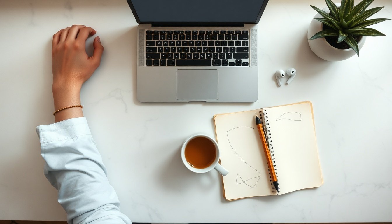 무료챗GPT 디지털노마드 업무 자동화 방법 - Korean man upper body shot with face visible, working on laptop with ChatGPT interface visible on screen, natural hands, bright home office background