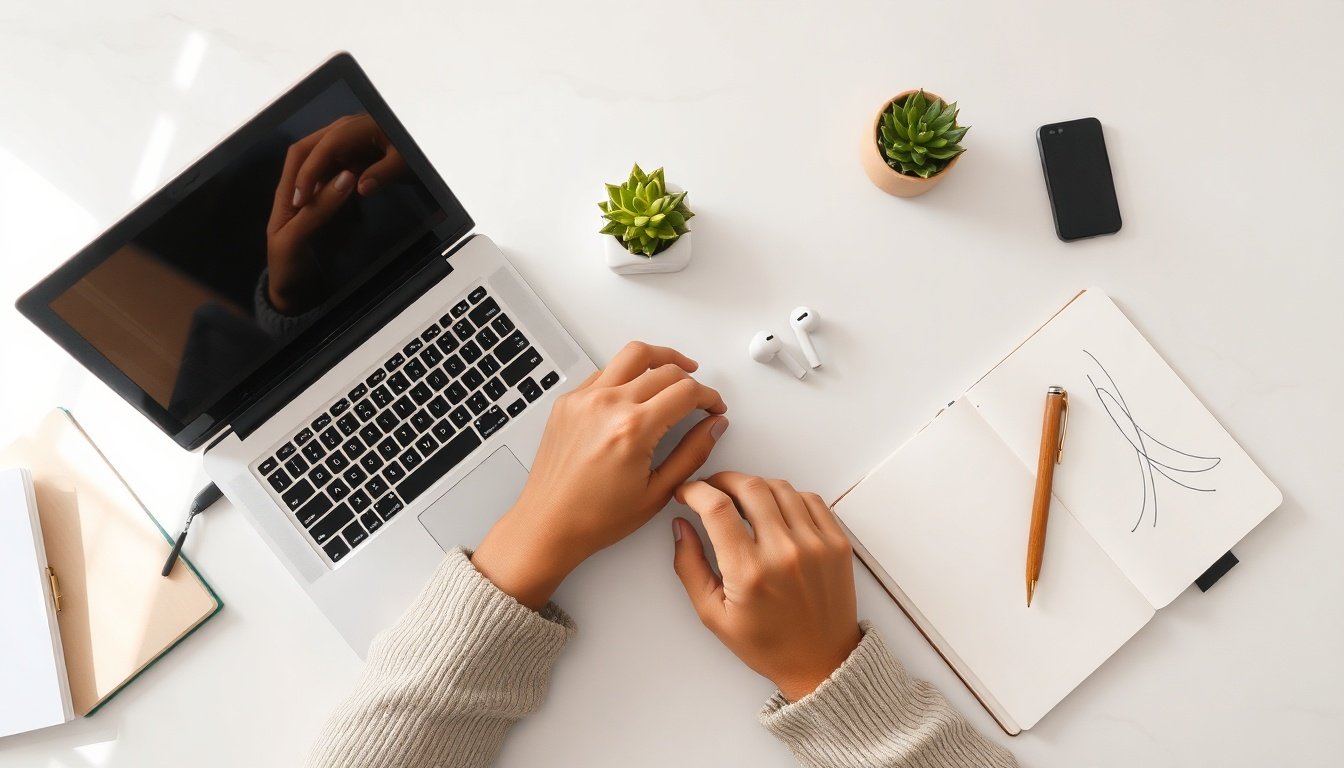 청년 창업 지원금 지원금 - Korean young entrepreneur upper body shot with face visible, reviewing startup funding documents at modern office desk, natural hands