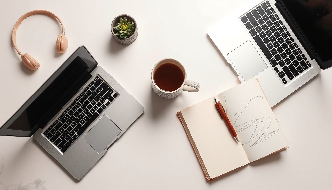Runway ML - upper body shot of Korean man with face visible, sitting at desk and using Runway ML on desktop computer, natural hands typing, professional home office background