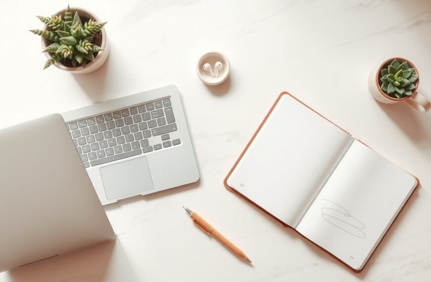 워드프레스 플러그인 - flat lay of laptop showing WordPress dashboard with plugin interface on white desk, wordpress plugin concept