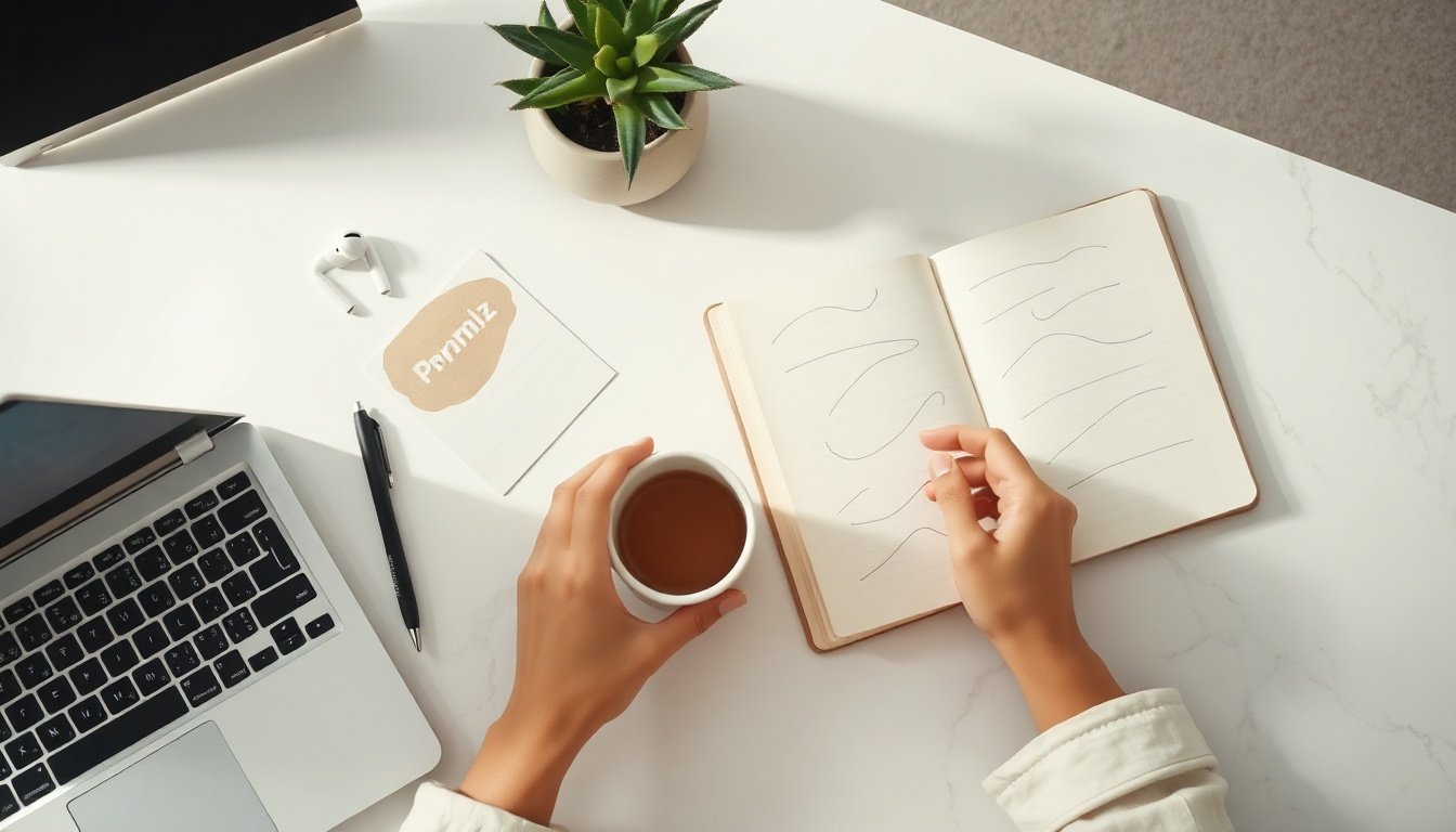 청년 창업 지원금 지원금 - Korean young entrepreneur upper body shot with face visible, reviewing business plan documents at modern office desk, natural hands, youth startup support fund concept