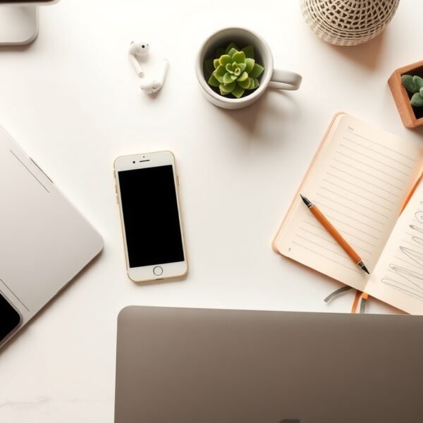 부업 추천 - flat lay of smartphone, laptop, notebook and cash on white desk, side income and extra money concept 2026