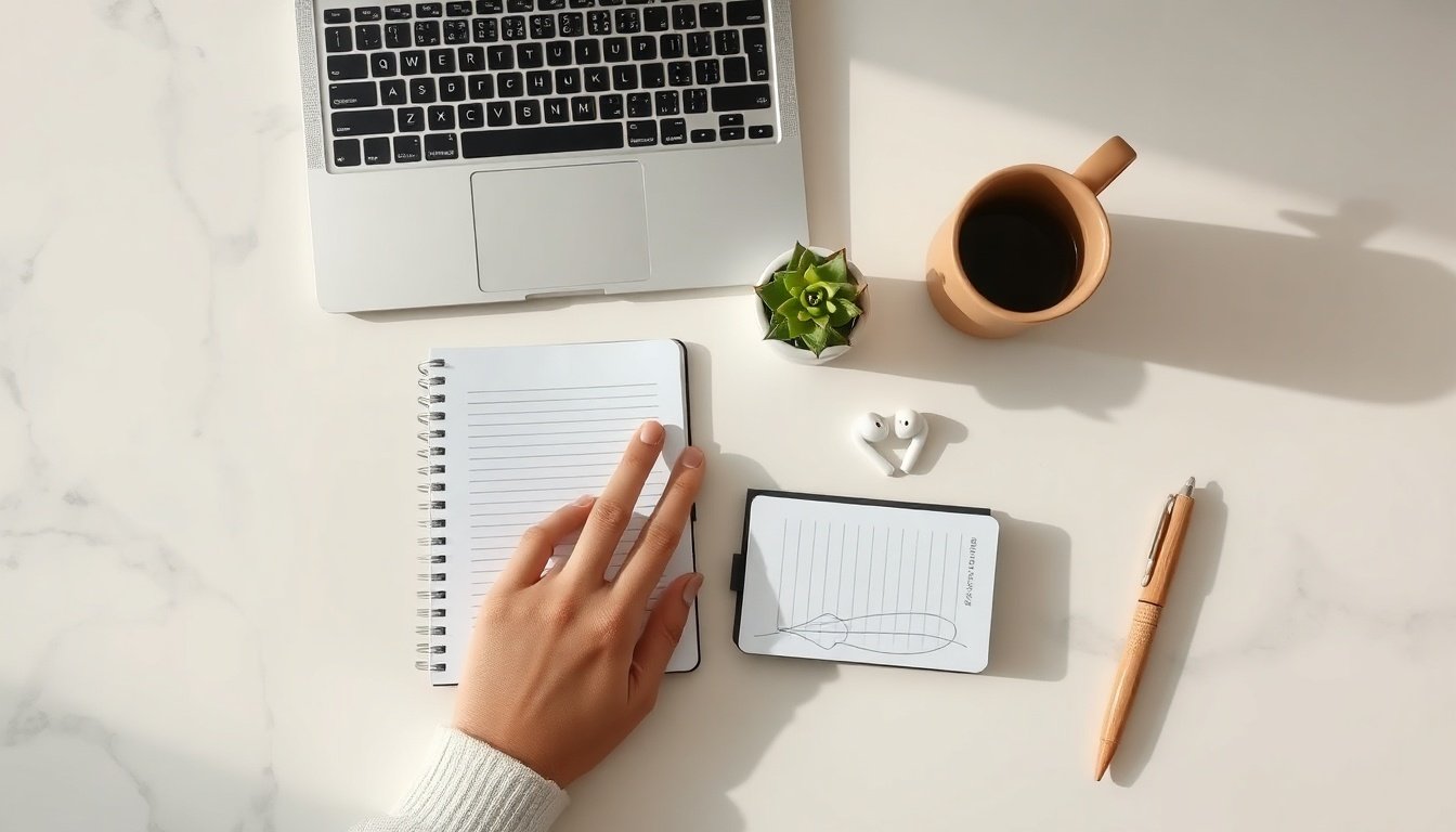 청년 창업 지원금 지원금 - Korean young entrepreneur upper body shot with face visible reviewing documents at modern office desk, natural hands, youth startup support fund 2026