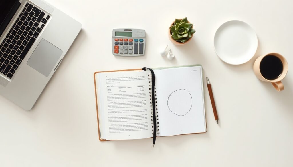서울시립대 박훈 - flat lay of tax book and calculator on white desk, Korean tax guide concept