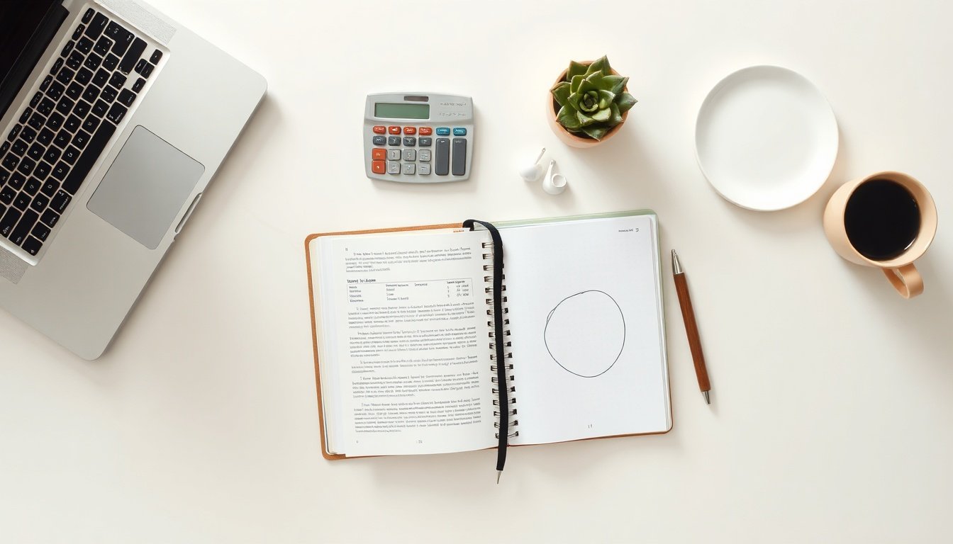 서울시립대 박훈 - flat lay of tax book and calculator on white desk, Korean tax guide concept