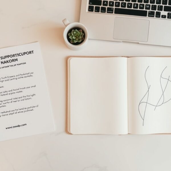 양극화 해결 - flat lay of government support document, Korean youth entrepreneur and small business concept, symbolic coins and growth chart on white desk