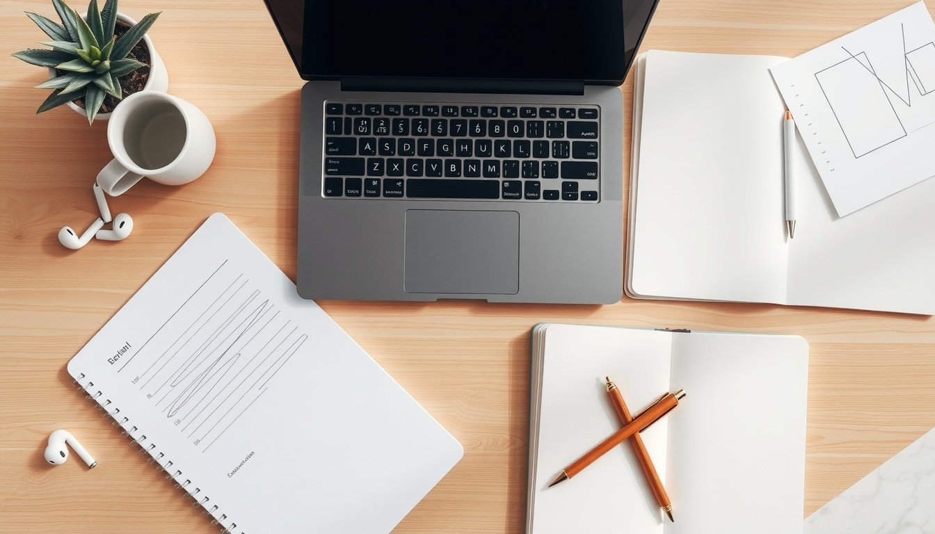 순창군 안정 - flat lay of business documents and startup planning materials on wooden desk, Sunchang-gun youth entrepreneurship support program concept