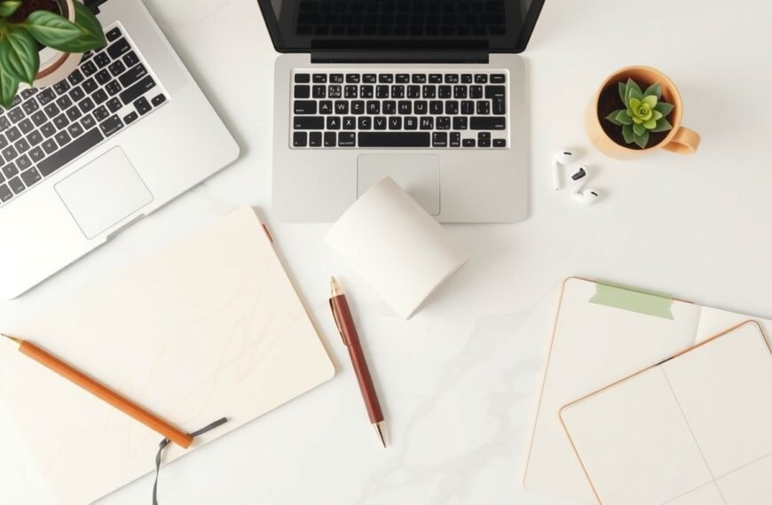 고흥군 마케팅 - flat lay of marketing strategy documents, laptop and notebook on white desk, Goheung-gun small business support concept