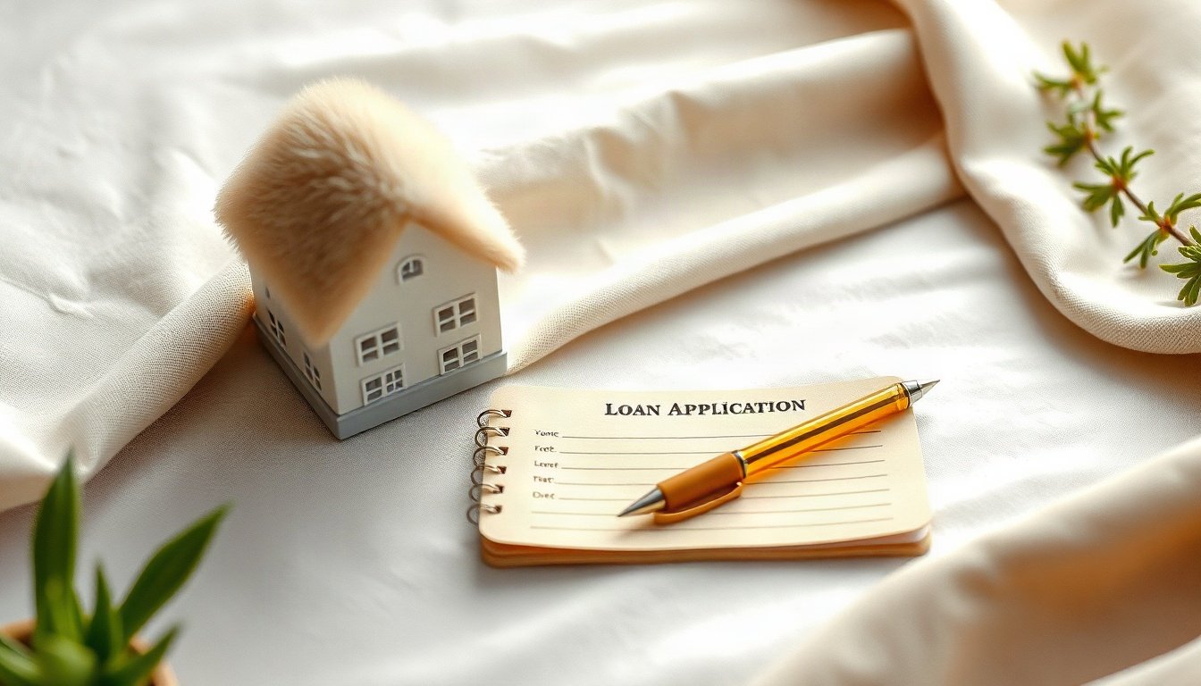 전세 대출 - flat lay of miniature house model and loan application form with pen on white background, jeonse loan guide 2026