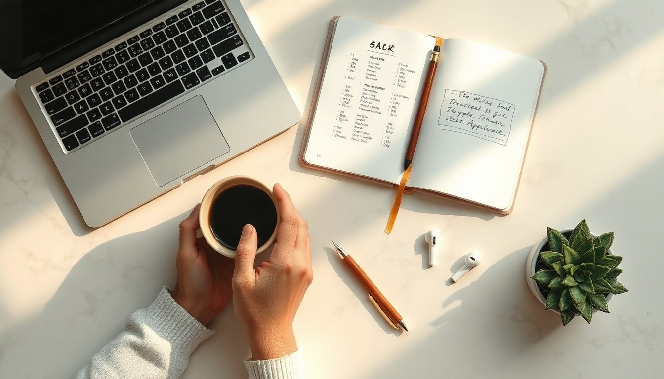 인천공항 항만공사 - Korean young man upper body shot with face visible, reviewing job application documents at office desk, natural hands, youth employment support concept