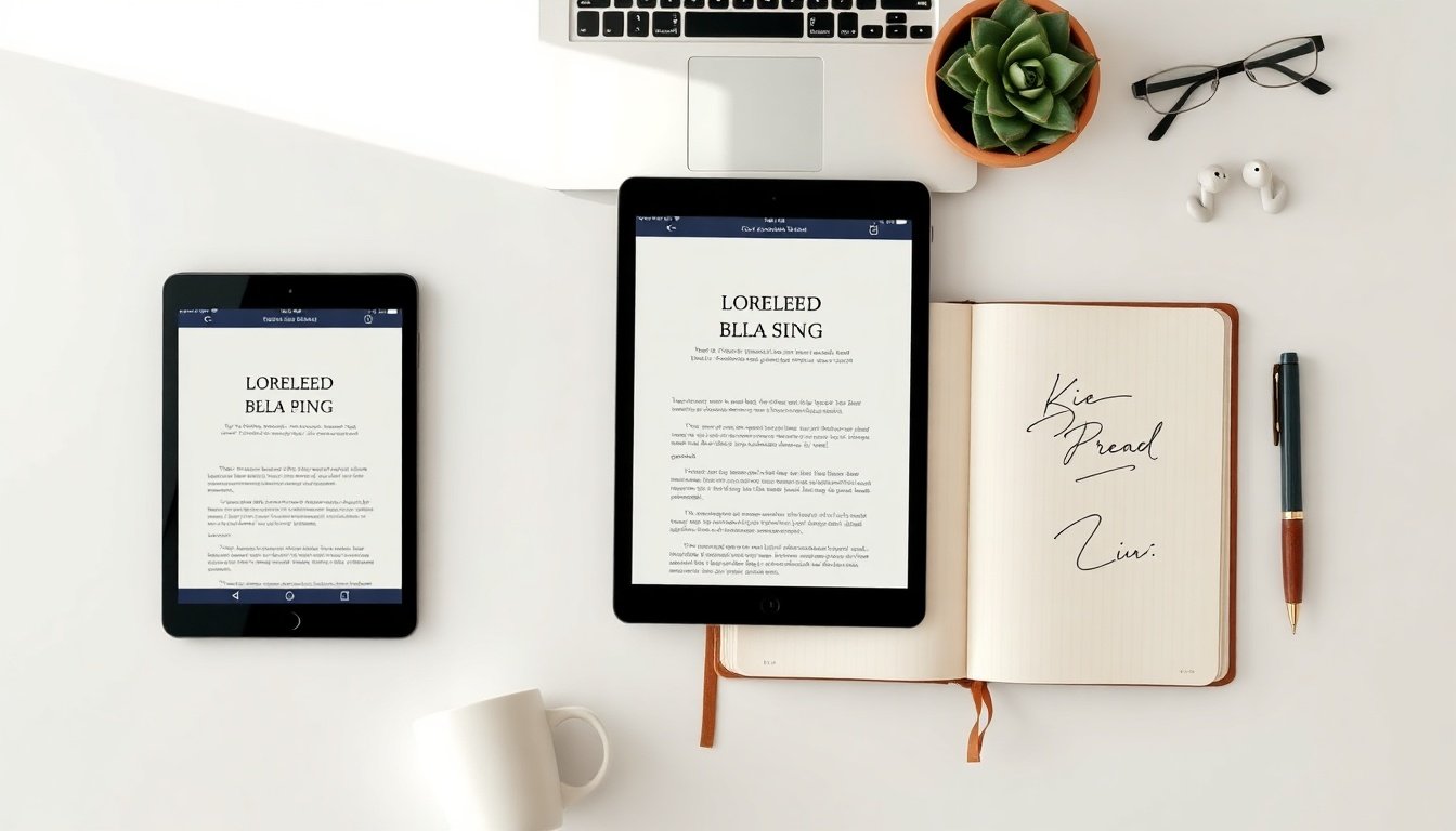 SEO 최적화 방법 - flat lay of smartphone and tablet showing SEO optimized blog layout, Core Web Vitals dashboard concept on white background