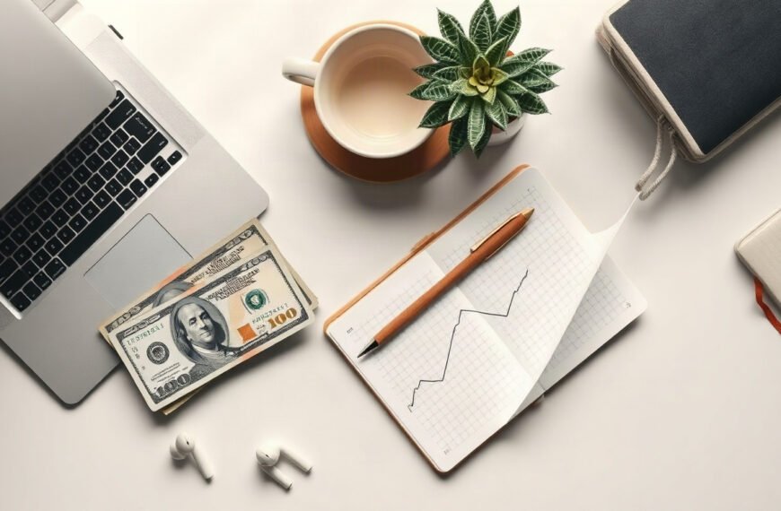 환율 전망 - flat lay of US dollar bills and Korean won on white desk with financial chart, exchange rate forecast concept