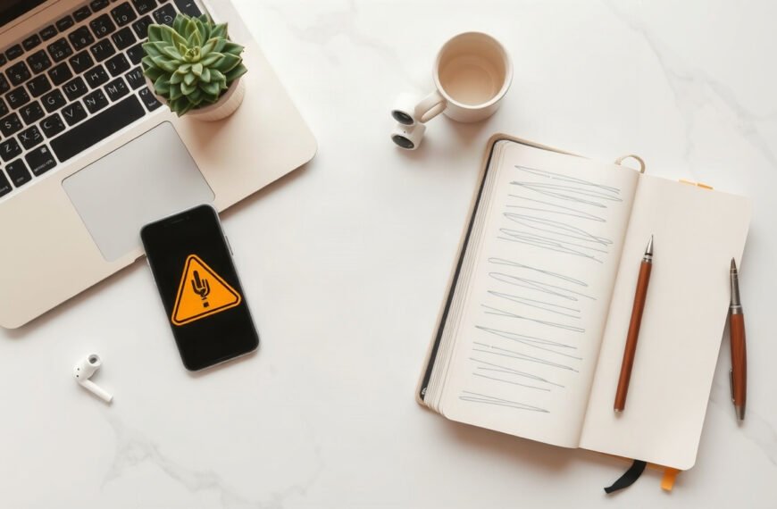 기고 보이스피싱 - flat lay of smartphone with warning sign and money on white desk, voice phishing prevention concept 2026