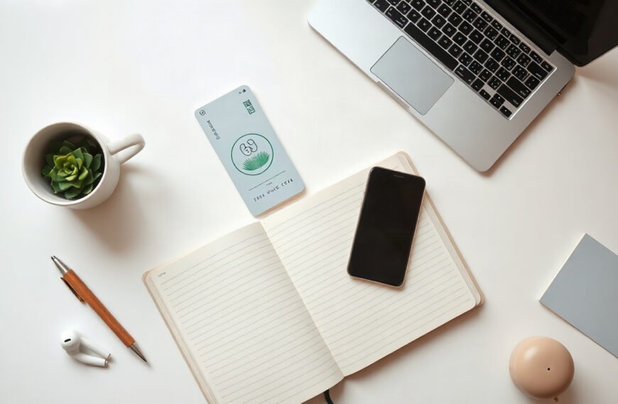 청년도약계좌 - flat lay of Korean savings account booklet and smartphone on white desk, youth savings support policy concept