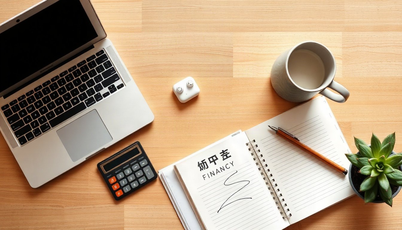 정책포커스 금융위 - flat lay of Korean financial policy booklet, calculator, and pen on wooden desk, government youth support 2026 concept