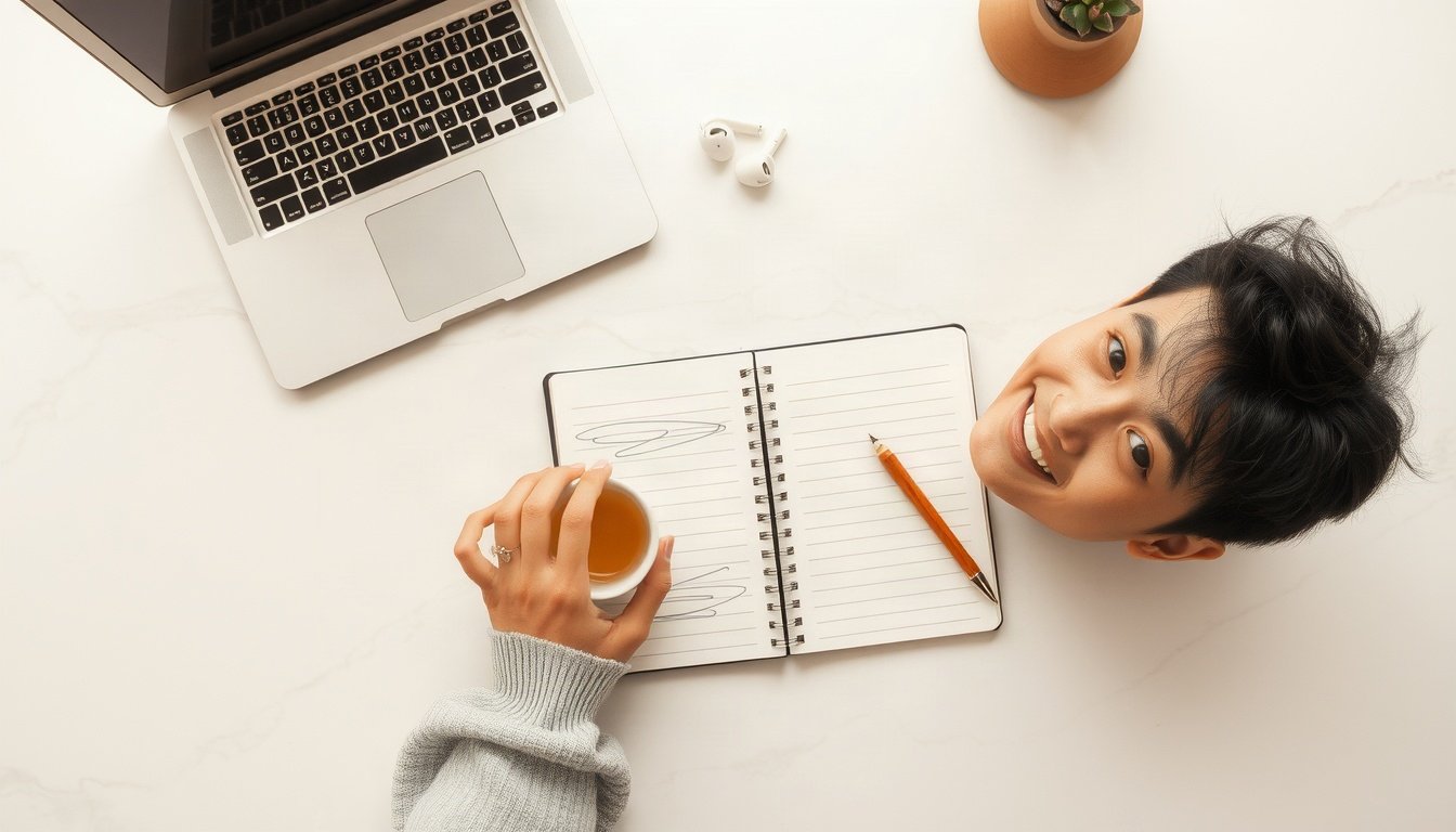 신용보증기금 우리은행 - Korean young entrepreneur upper body shot with face visible, smiling at camera in modern office, natural hands holding document