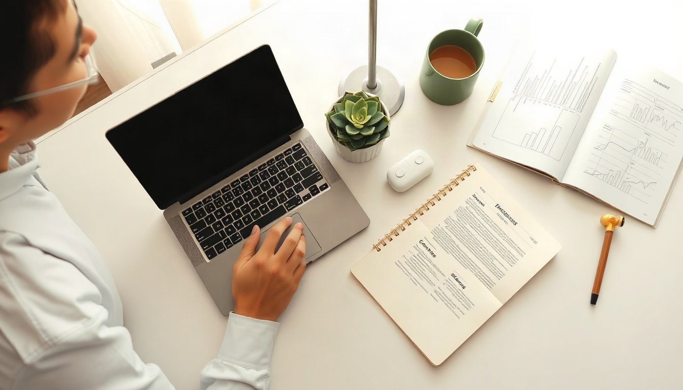 금융위 청년지원 - Korean young man upper body shot with face visible, reviewing financial documents and smartphone app for youth savings support program, natural hands