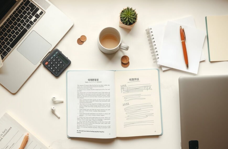 보령시 소상공인 - flat lay of Korean small business insurance documents, calculator and coins on wooden desk, Boryeong small business owner subsidy concept