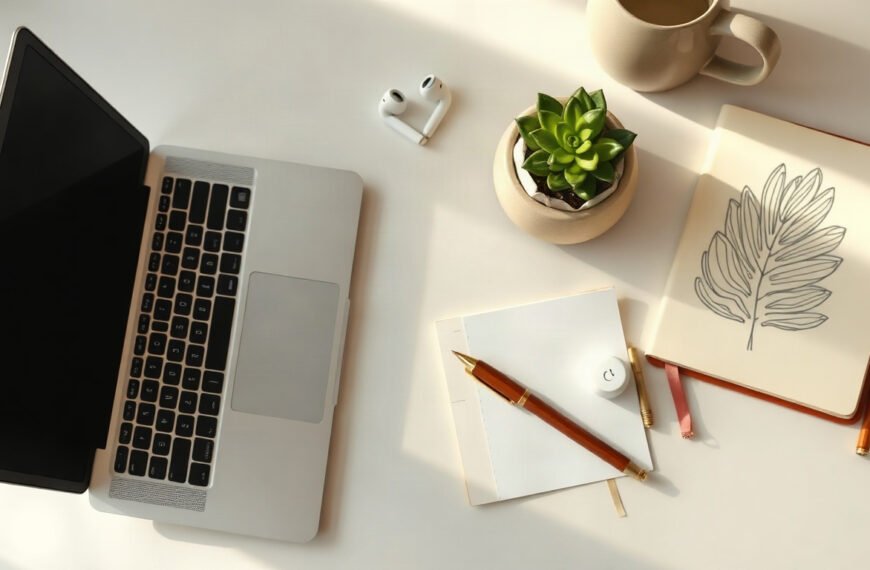 AI 코딩 - Korean office worker upper body shot with face visible, using AI coding assistant on laptop screen showing code editor, natural hands, bright modern home office