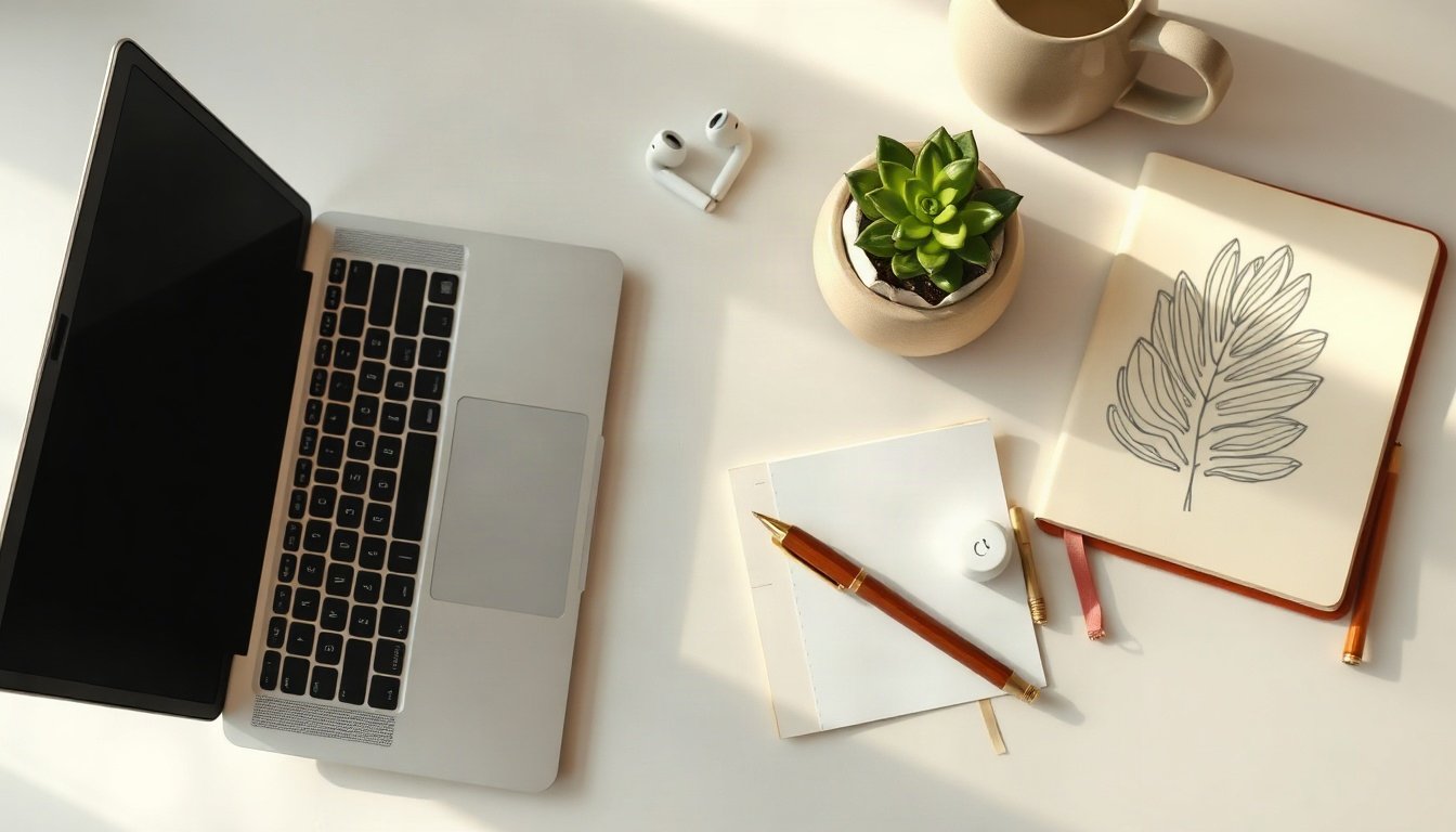 AI 코딩 - Korean office worker upper body shot with face visible, using AI coding assistant on laptop screen showing code editor, natural hands, bright modern home office
