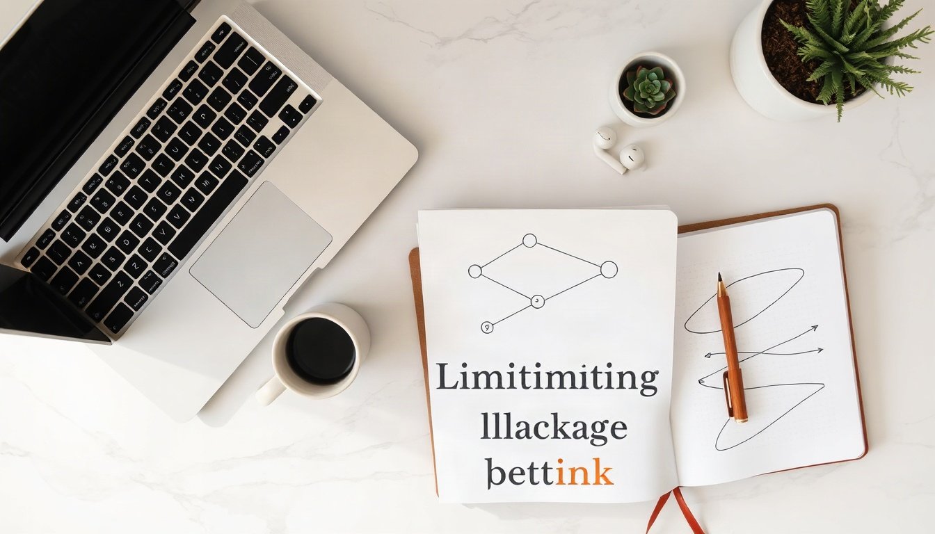 백링크 전략 - flat lay of laptop showing link network diagram on white desk, backlink strategy concept with notebook and coffee
