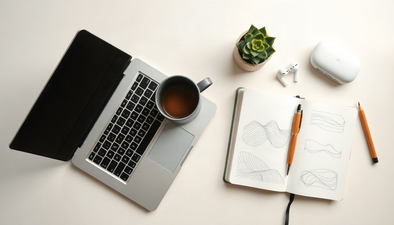 퇴직금 계산 - Korean office worker upper body shot with face visible, checking severance pay calculation on laptop at desk, natural hands